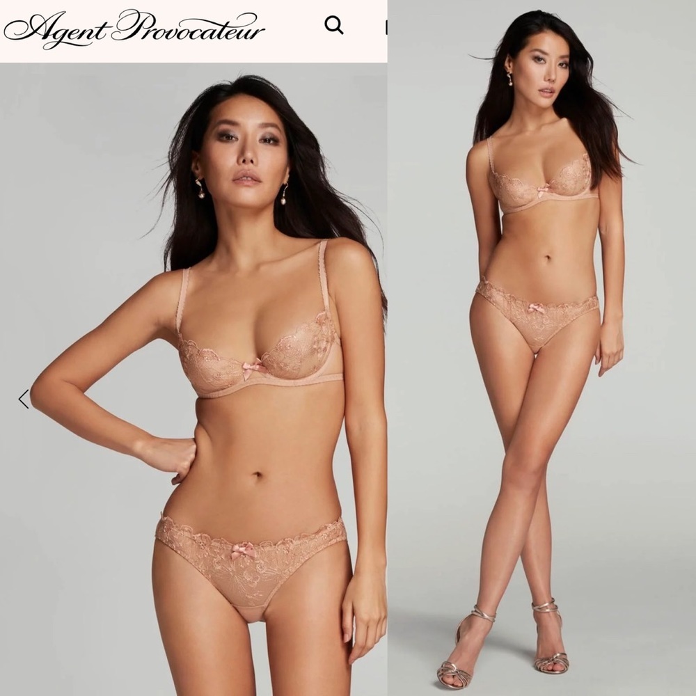 AGENT PROVOCATEUR Jayce Plunge Bra Praline 34D - Picture 2 of 2